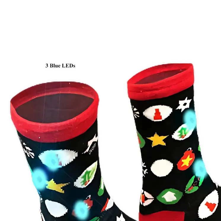 Flashing Ornaments Christmas Socks 1 Pair