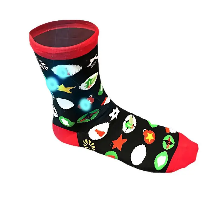 Flashing Ornaments Christmas Socks 1 Pair