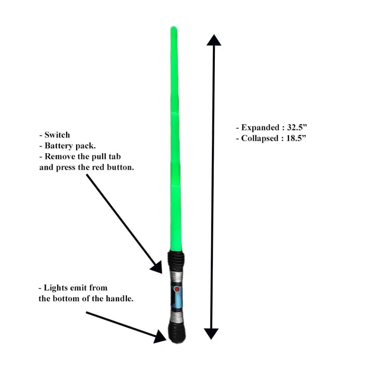 Galactic LED Expandable Green Light Saber Sword