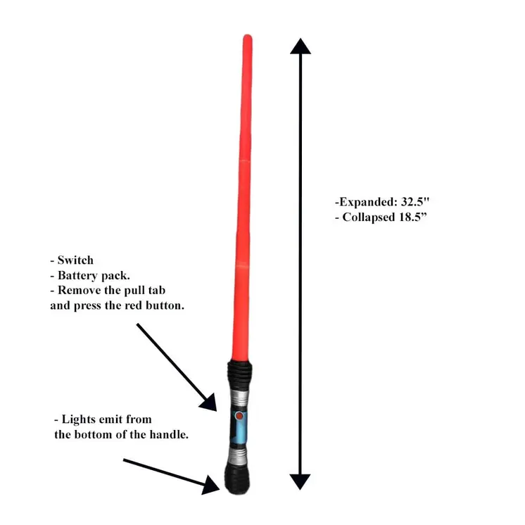 Galactic LED Expandable Red Light Saber Sword