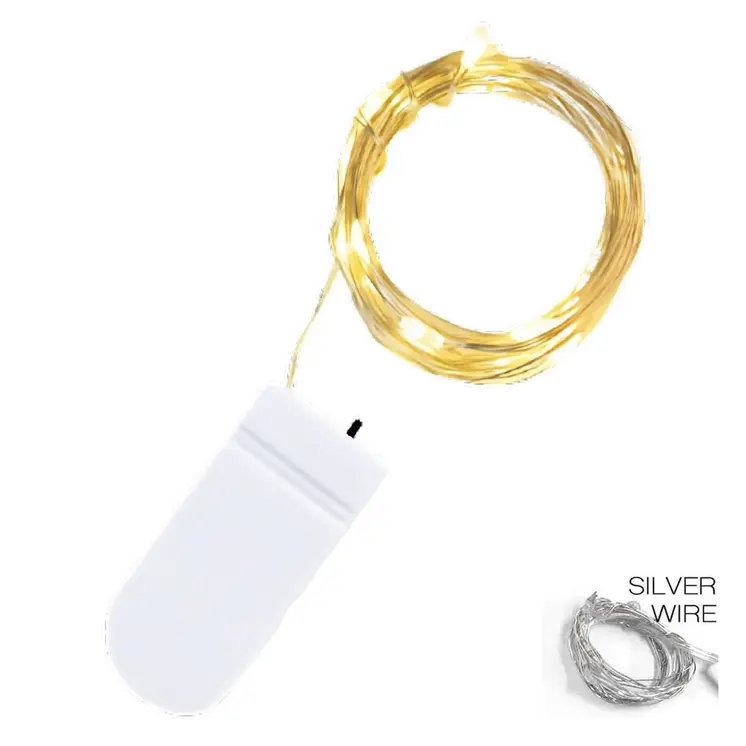 LED 20 Inch Silver Wire String Lights Warm White