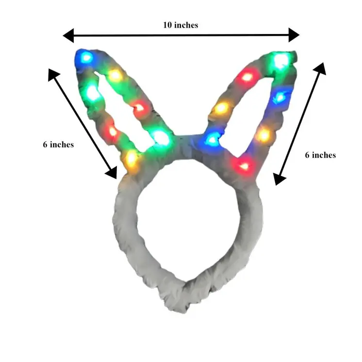 Light Up Multicolor Bunny Ears