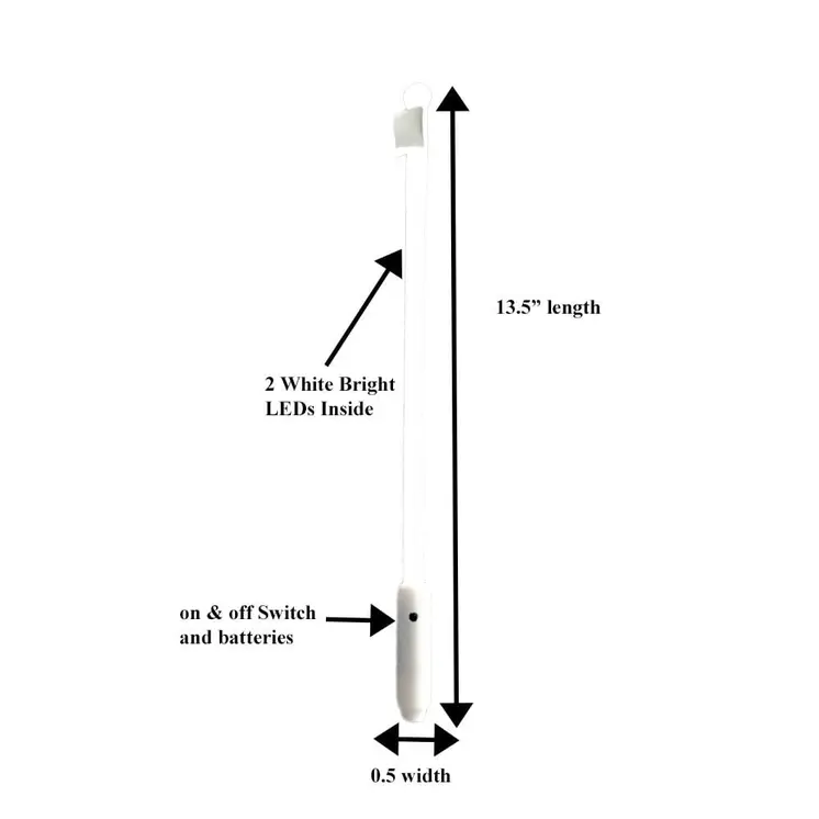Light Up White Satin Ribbon Wand for Weddings