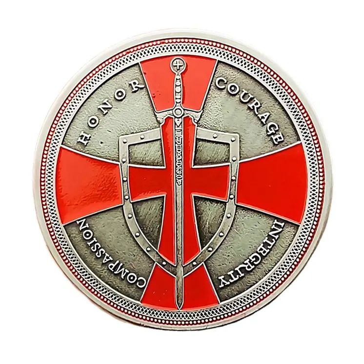 Knights Templar Crusader Shield Token Commemorative Religious Coin