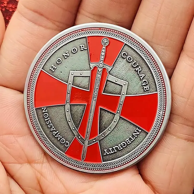 Knights Templar Crusader Shield Token Commemorative Religious Coin
