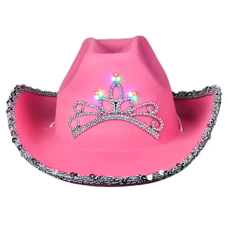 Child Size LED Pink Western Hat Pack of 24