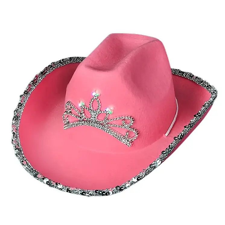 Child Size LED Pink Western Hat Pack of 24