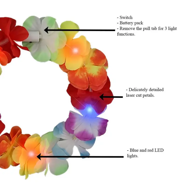 Tropical Flower Crown Lei Headband Rainbow