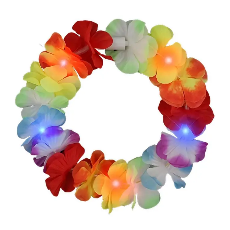 Tropical Flower Crown Lei Headband Rainbow
