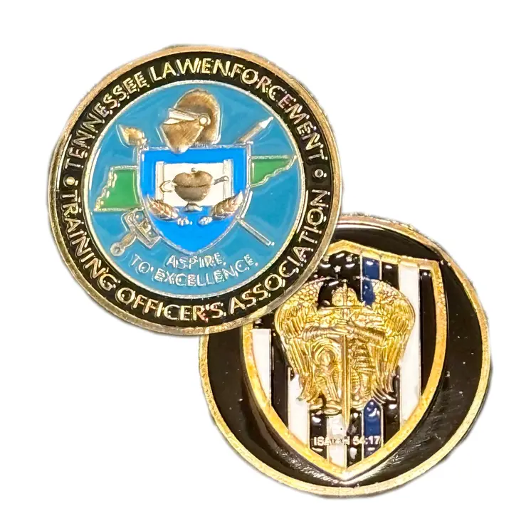 Tennessee Law Enforcement Training Officers Association Gold Plated Coin