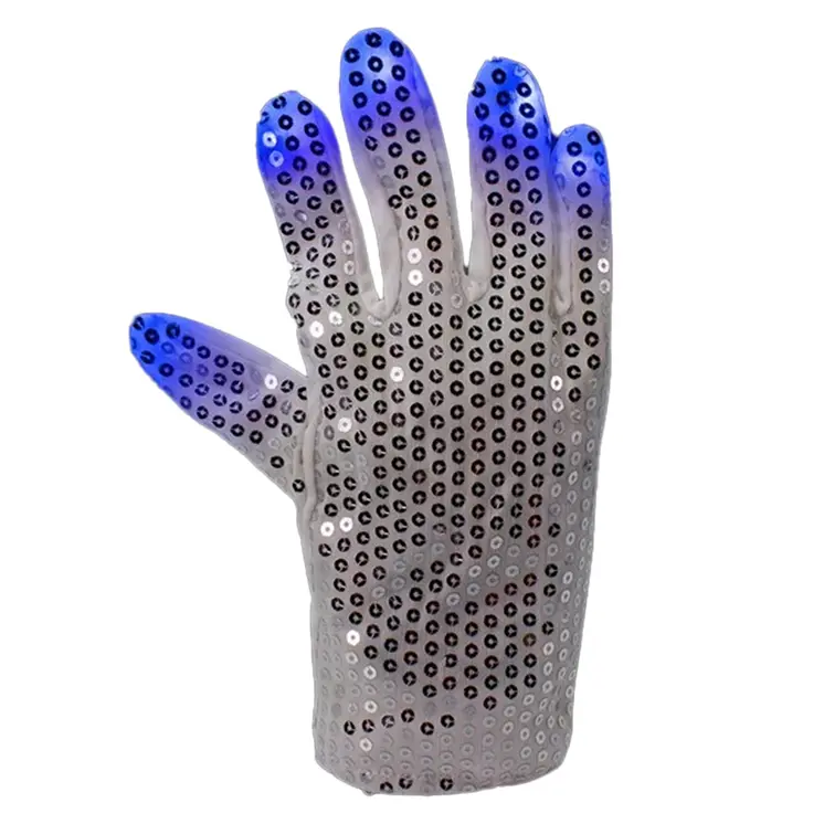 Light Up Multicolor Jacko Thriller Beat It Billie Jean Right Hand Sequin Glove Pack of 12