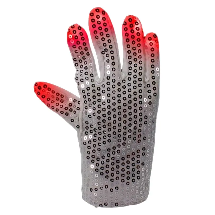 Light Up Multicolor Jacko Thriller Beat It Billie Jean Right Hand Sequin Glove Pack of 12
