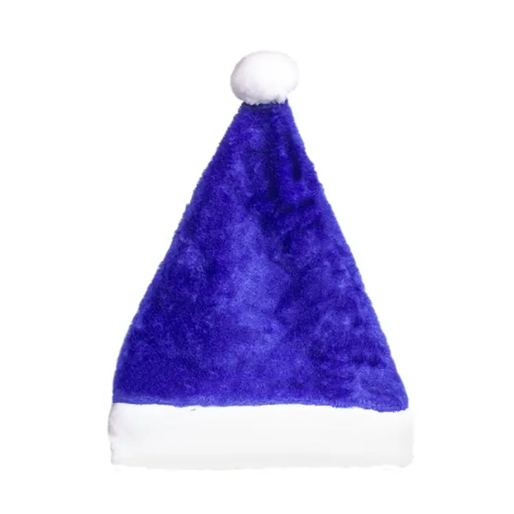 Royal Blue Stylish Fluffy Fur Christmas Plush Santa Hat 1 Case of 72 pcs