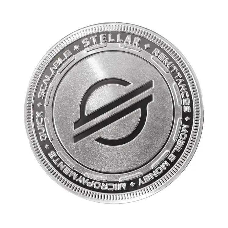 XLM Stellar Blockchain Crypto Silver Plated Souvenir Coin