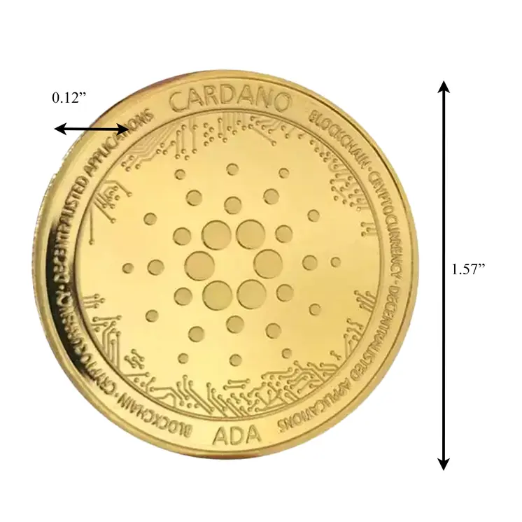 Cardano ADA Technology Blockchain Crypto Gold Plated Coin