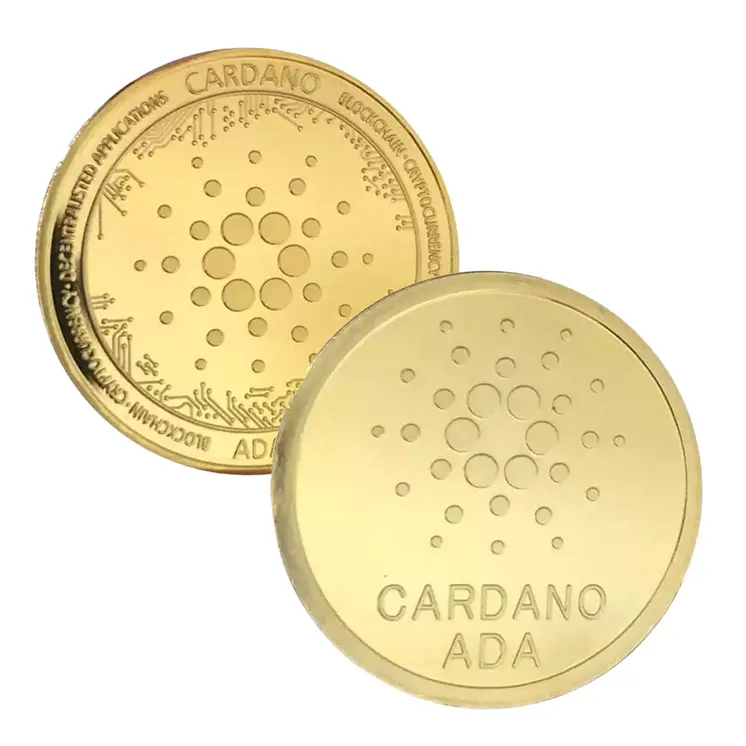 Cardano ADA Technology Blockchain Crypto Gold Plated Coin
