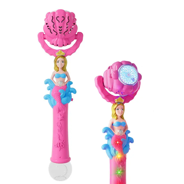 Light Up Seashell Mermaid Bubble Wand