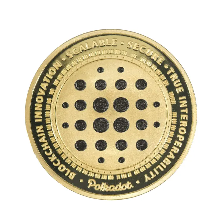 Polkadot Blockchain Crypto Gold Plated Coin