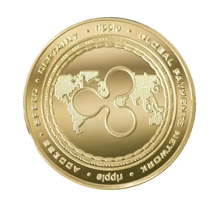 XRP Ripple Blockchain Crypto Gold Plated Coin