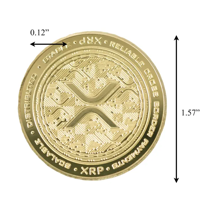 XRP Ripple Blockchain Crypto Gold Plated Coin
