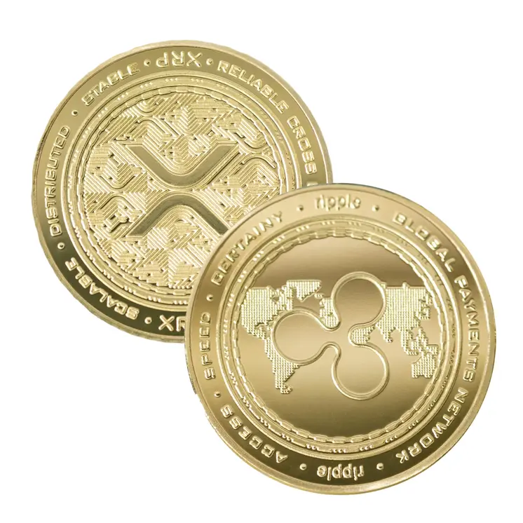 XRP Ripple Blockchain Crypto Gold Plated Coin