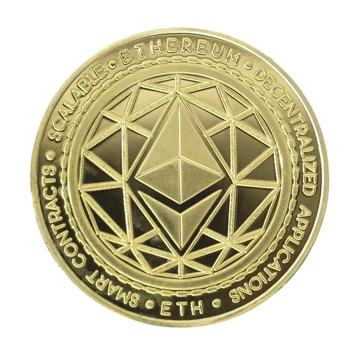 Ethereum Classic Blockchain Crypto Gold Plated Coin