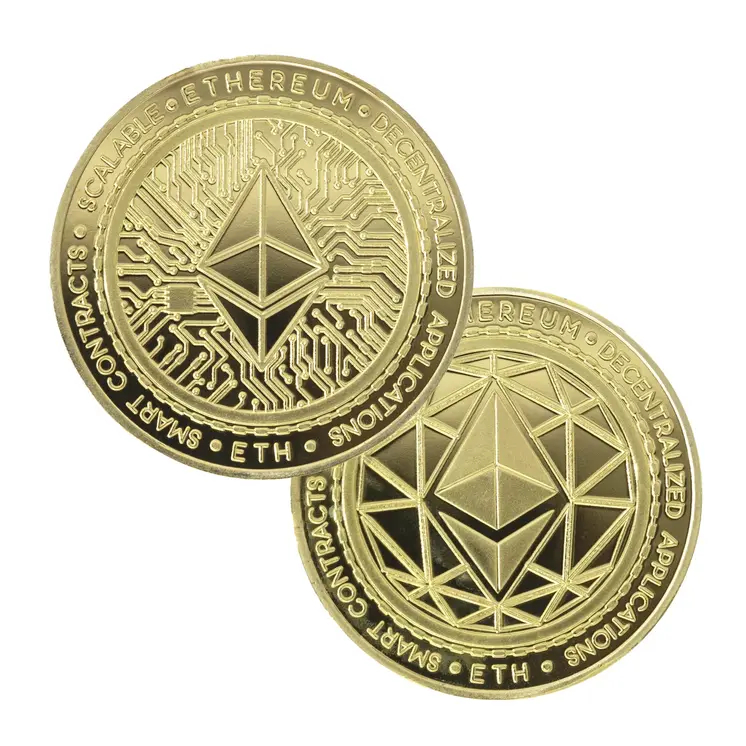 Ethereum Classic Blockchain Crypto Gold Plated Coin