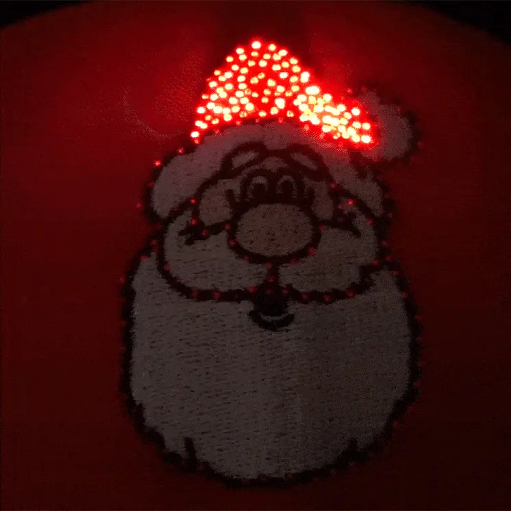 Santa Claus Flashing Fiber Optic Cap