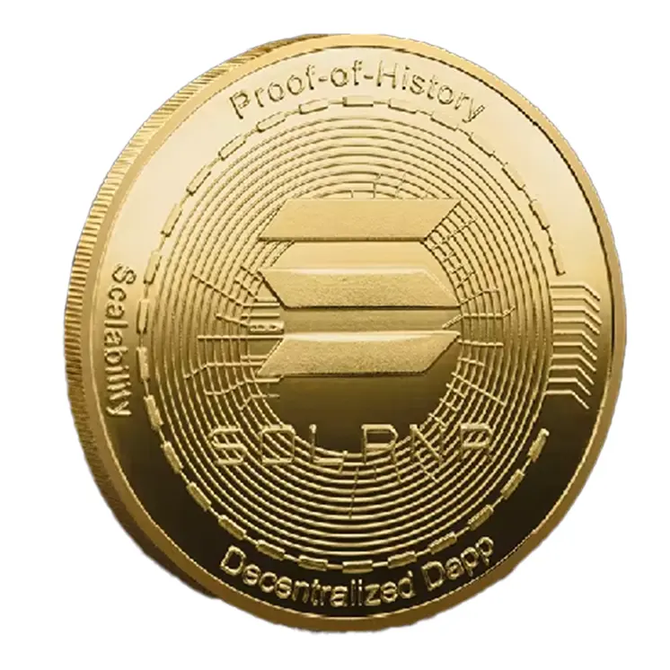 Solana Decentralized Depp Blockchain Crypto Gold Plated Coin