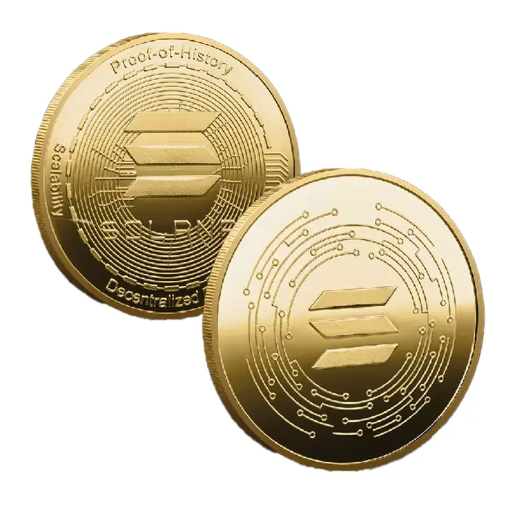 Solana Decentralized Depp Blockchain Crypto Gold Plated Coin
