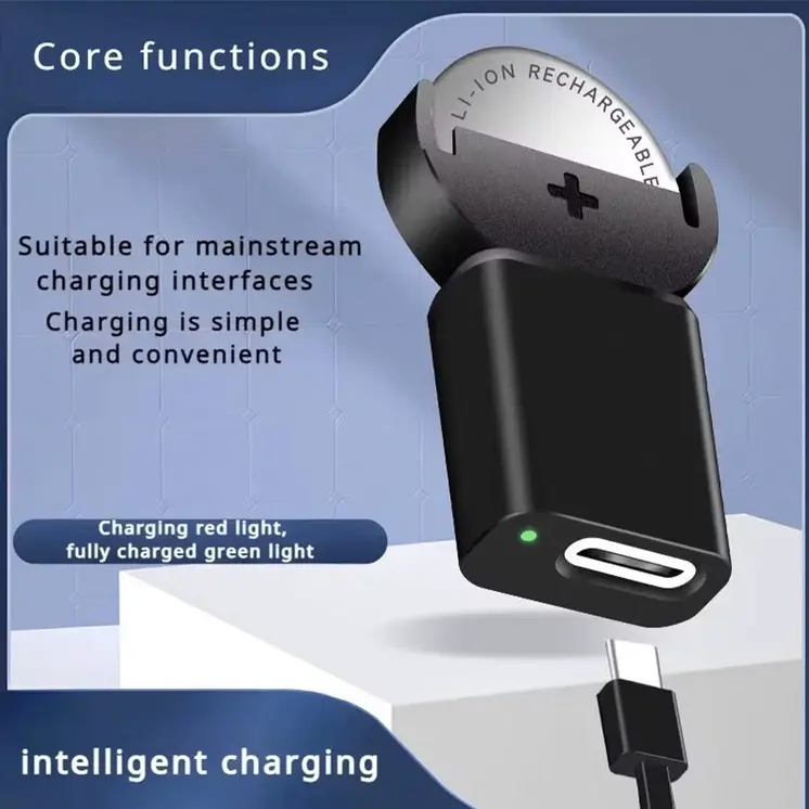 Button Cell Lithium Coin Charger Type C Charging Button