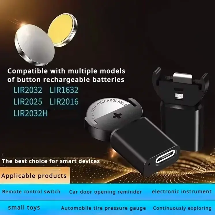 Button Cell Lithium Coin Charger Type C Charging Button
