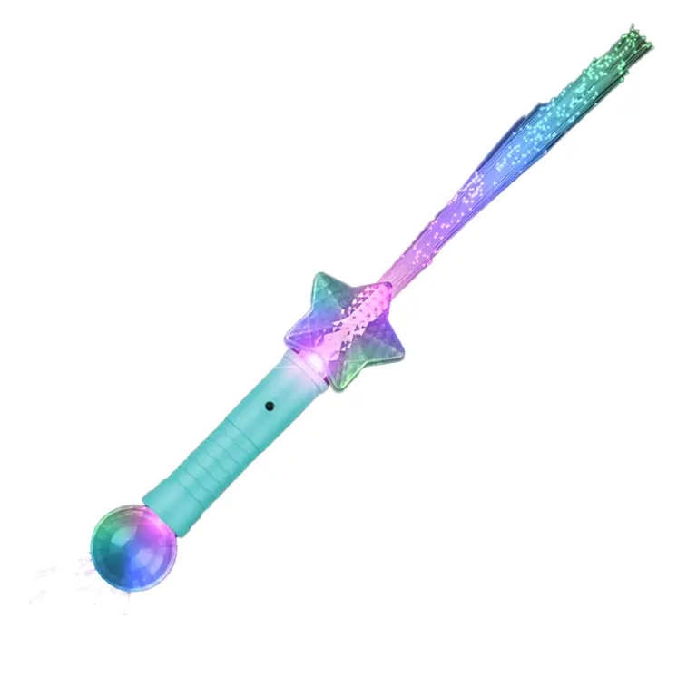 Light Up Magic Star Wand with Fiber Optic Glow and Crystal Ball