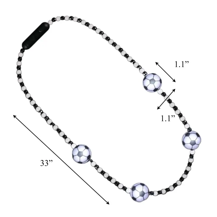 LED Soccer Balls Beaded Necklace
