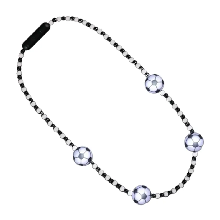 LED Soccer Balls Beaded Necklace
