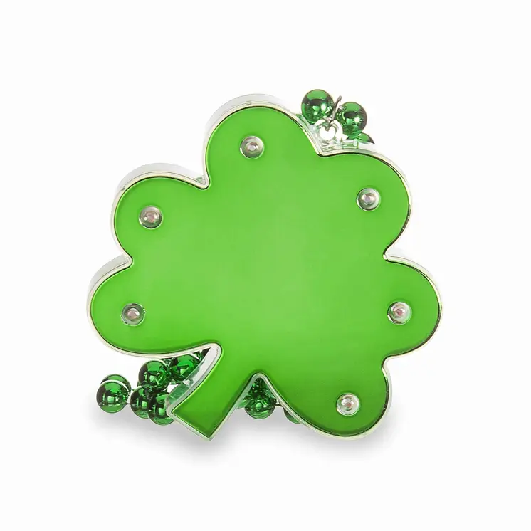 Pack of 18 Irish Pride Light Up Shamrock Medallion Beaded Necklaces