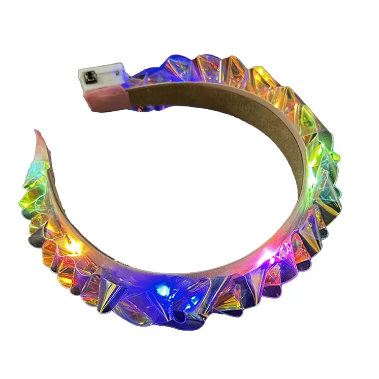 Light Up LED Iridescent Braid Headband