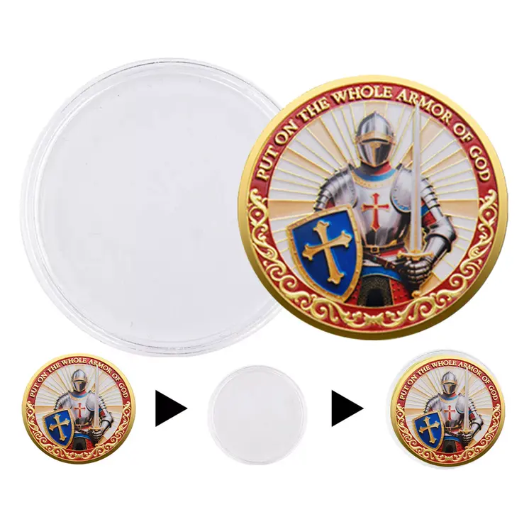 Guardian Edition Put on the Whole Armor of God Christian Gold Plated Coin