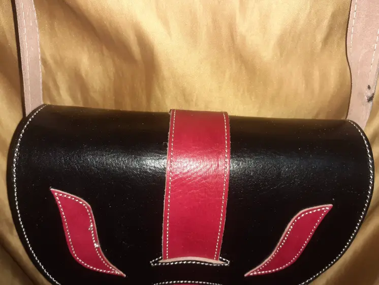 Bolso redondo Iman Fez combinado/doble color. Tamaño Grande