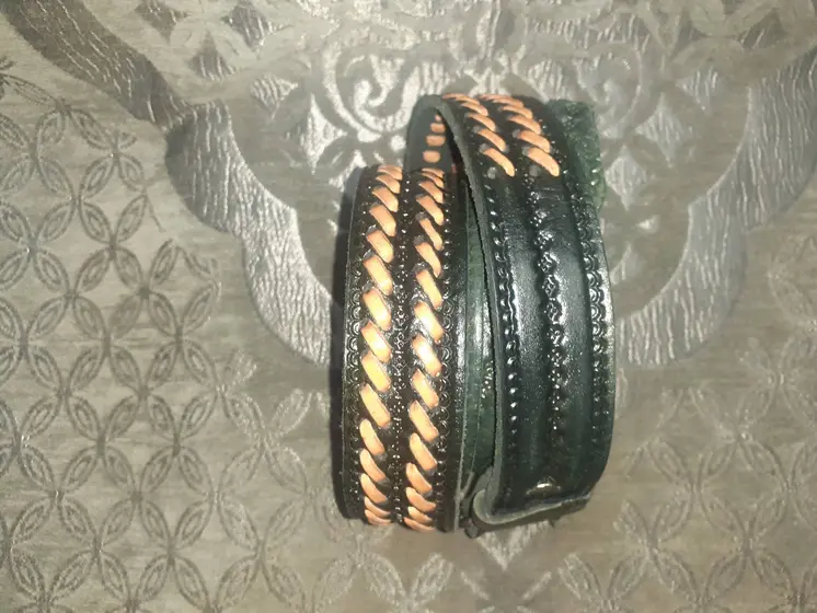 Cinturón doble trenza combinada