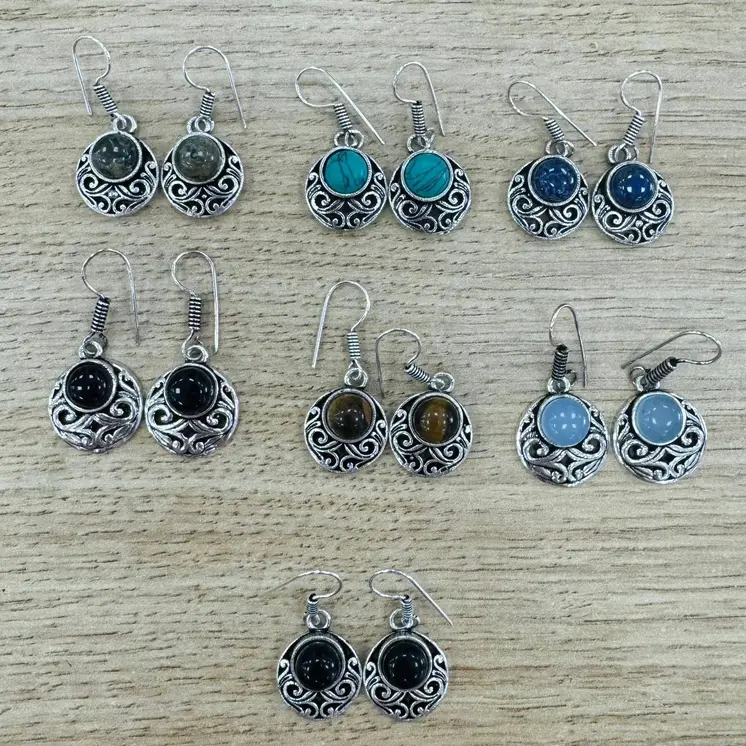 Pendientes de plata de colores