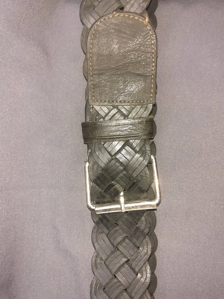 Cinturon  negro de trenza