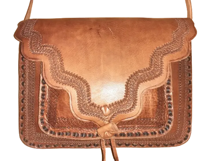 Bolso cuadrado de cuero vacuno L