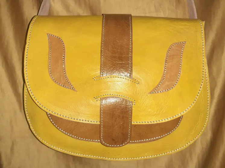 Bolso redondo Iman Fez combinado/doble color. Tamaño Grande