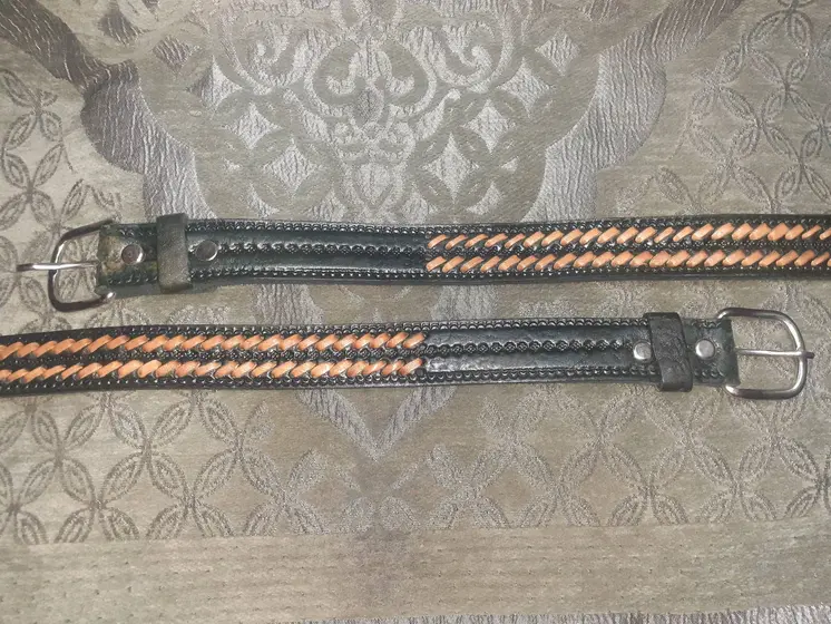 Cinturón doble trenza combinada