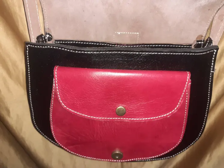 Bolso redondo Iman Fez combinado/doble color. Tamaño Grande
