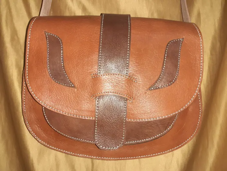 Bolso redondo Iman Fez combinado/doble color. Tamaño Grande
