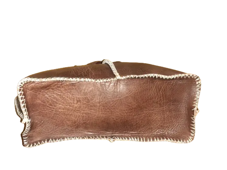 Bolso Mujer  Vacuno hilo blanco Mediano