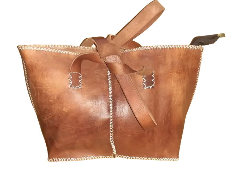 Bolso Mujer  Vacuno hilo blanco Mediano