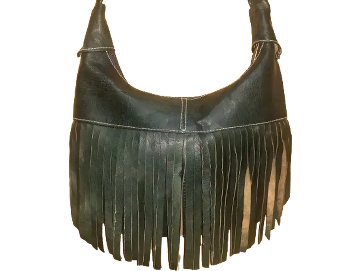 Bolso media luna flecos